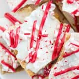 This Peppermint Toffee is SO easy to make and is sure to be your new favorite holiday treat. It's made with only 5 ingredients and takes less than 30 minutes to make.