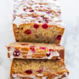 loaf of cranberry banana bread