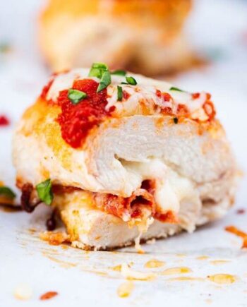 pizza chicken roll up on a plate