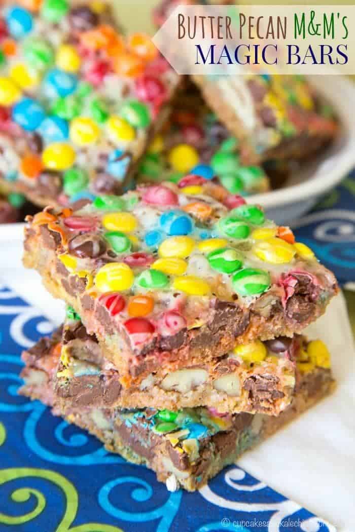 M&M magic bars + Top 50 Rainbow Desserts - the perfect way to celebrate St. Patrick's Day and welcome spring!