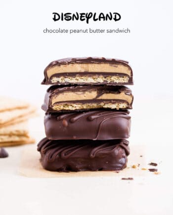 Disneyland's Chocolate Peanut Butter Sandwich recipe that you can make at home with only 5 ingredients! These are dangerously easy and delicious!