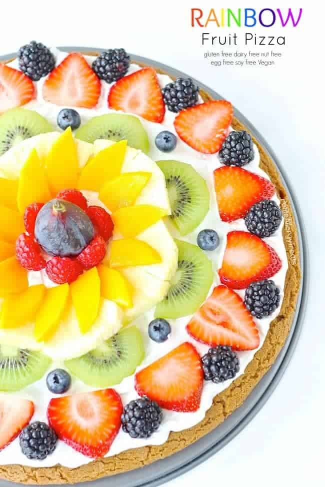 Rainbow fruit pizza + Top 50 Rainbow Desserts - the perfect way to celebrate St. Patrick's Day and welcome spring!