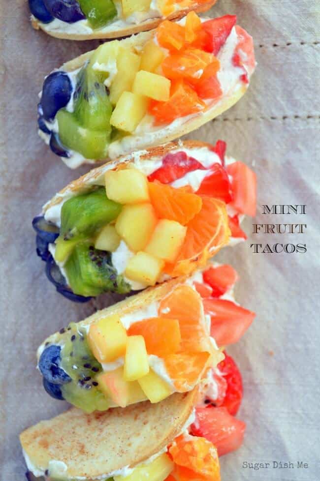 Rainbow fruit tacos + Top 50 Rainbow Desserts - the perfect way to celebrate St. Patrick's Day and welcome spring!