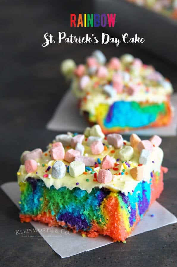 Rainbow sheet cake + Top 50 Rainbow Desserts - the perfect way to celebrate St. Patrick's Day and welcome spring!