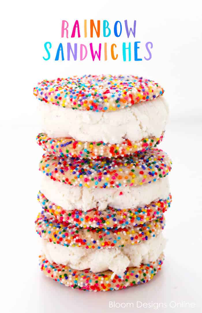 Rainbow sandwiches + Top 50 Rainbow Desserts - the perfect way to celebrate St. Patrick's Day and welcome spring!