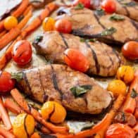 One Pan Balsamic Chicken and Veggies ...a healthy, EASY and delicious dinner recipe! A meal the whole family will love!