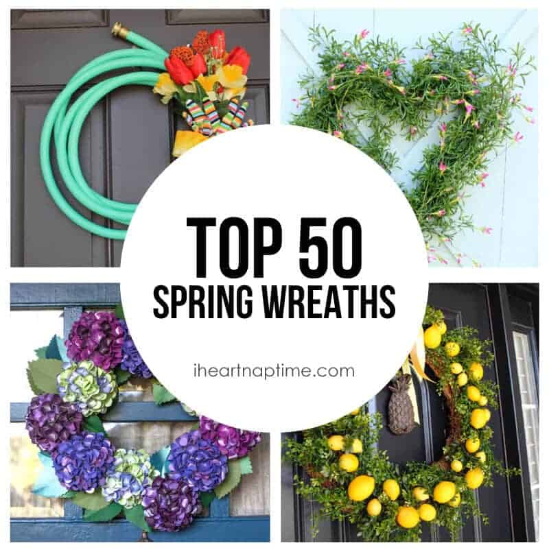 Top 50 DIY Spring Wreaths on iheartnaptime.com -so many cute ideas!