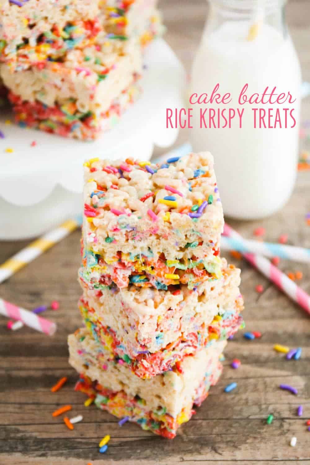 Colorful rice krispy treats + 50 Rainbow Desserts - the perfect way to celebrate St. Patrick's Day and welcome spring!