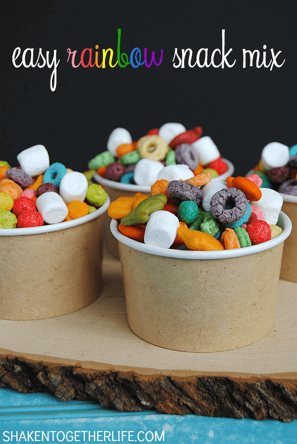 Rainbow snack mix + Top 50 Rainbow Desserts - the perfect way to celebrate St. Patrick's Day and welcome spring!