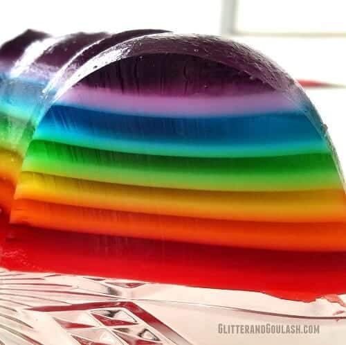 Rainbow jello mold + Top 50 Rainbow Desserts - the perfect way to celebrate St. Patrick's Day and welcome spring!