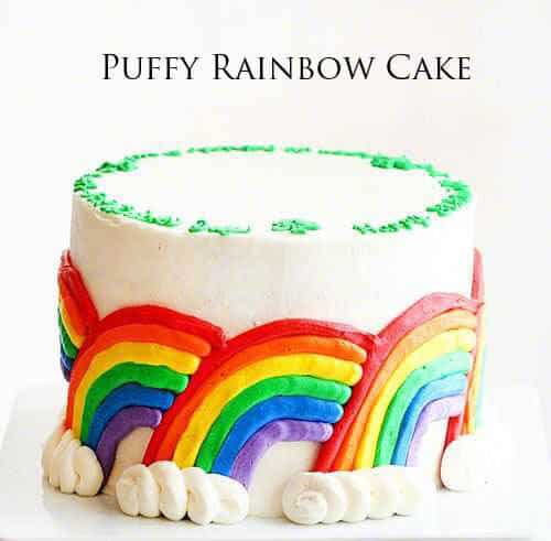 Rainbow surprise cake + Top 50 Rainbow Desserts - the perfect way to celebrate St. Patrick's Day and welcome spring!