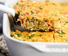 Make ahead breakfast casserole -one of my go-to easy breakfast recipes! This sausage and egg breakfast casserole is one of my families favorites to make for Sunday brunch and holidays.