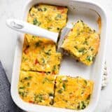 Make Ahead Sausage and Egg Breakfast Casserole ...one of my go-to easy breakfast recipes! This sausage and egg breakfast casserole is one of my families favorites to make for Sunday brunch and holidays.