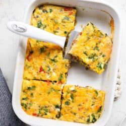 Make Ahead Sausage and Egg Breakfast Casserole ...one of my go-to easy breakfast recipes! This sausage and egg breakfast casserole is one of my families favorites to make for Sunday brunch and holidays.