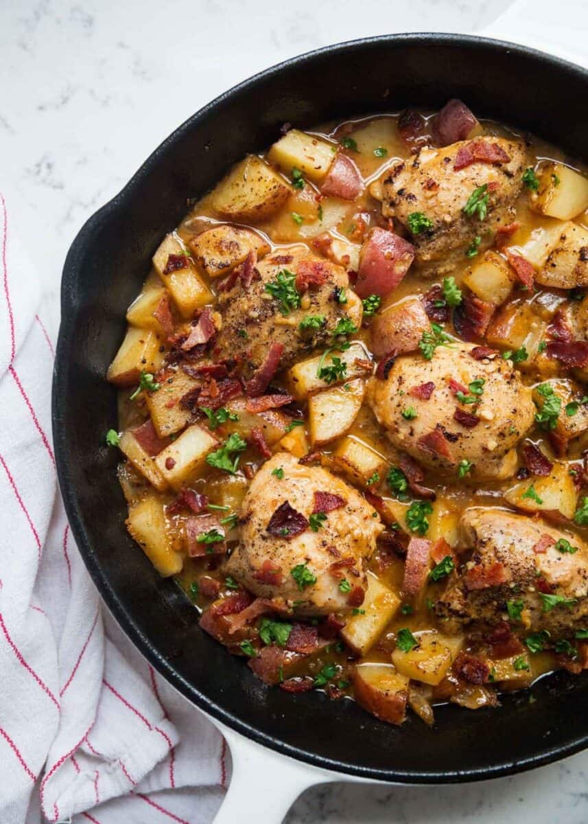 one pan dijon chicken and potatoes