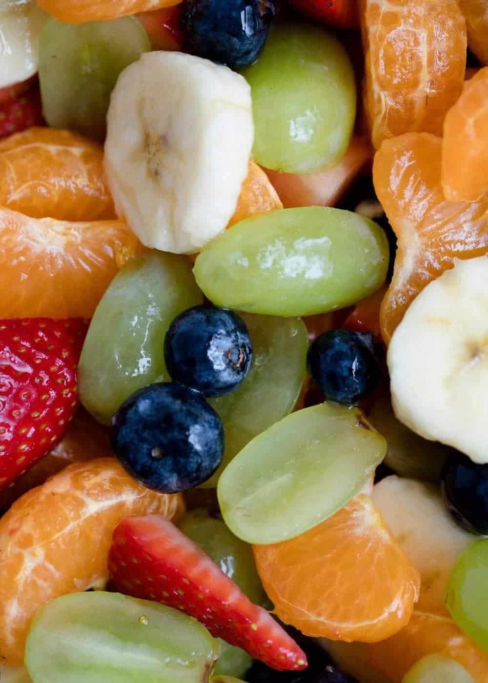Close up of fruit salad.