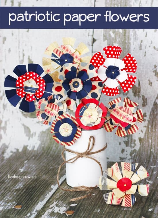 Patriotic Paper Flowers + 50 Festive Memorial Day BBQ Ideas...creative ways to kick-off summer and celebrate our freedom while remembering our fallen heroes!