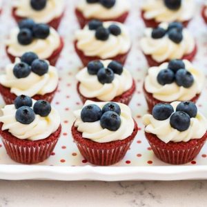 Red Velvet Brownie Cups + 50 Festive Memorial Day BBQ Ideas...creative ways to kick-off summer and celebrate our freedom while remembering our fallen heroes!