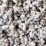 A close up of cookies and cream popcorn