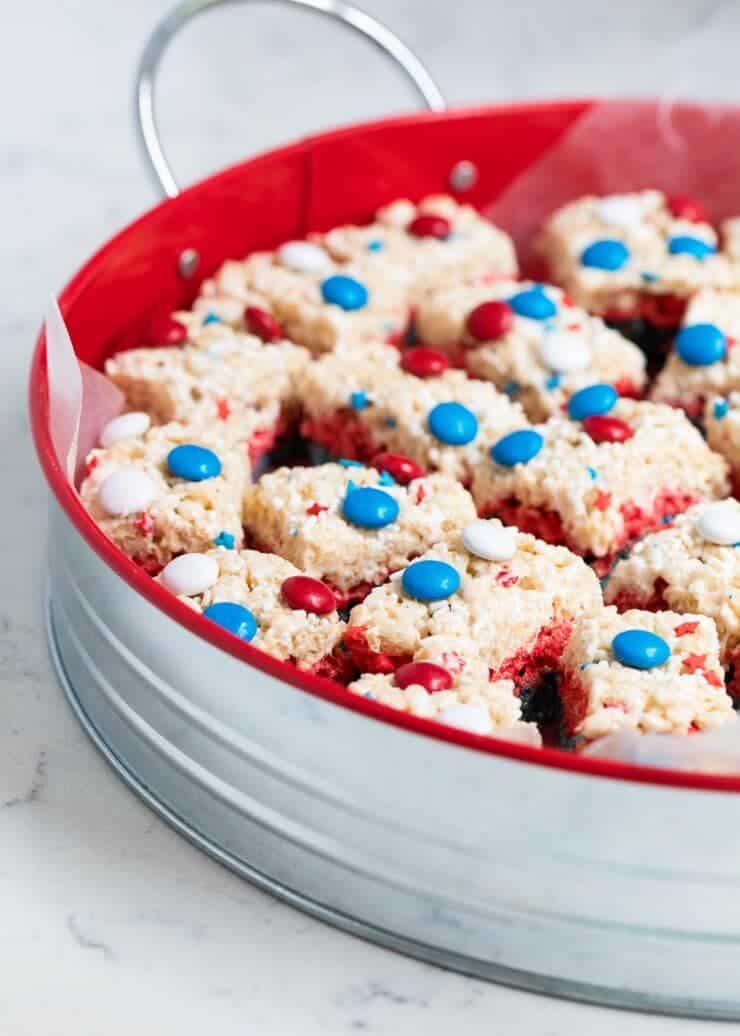 Red White and Blue Rice Krispie Treats - I Heart Nap Time