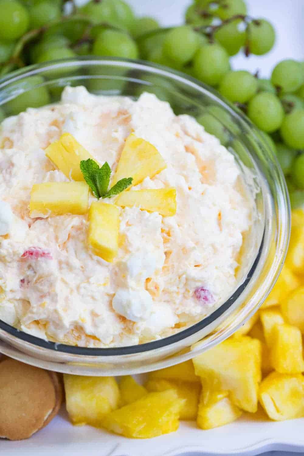 Pineapple fluff dessert in a bowl.