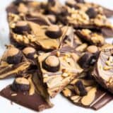 chocolate buckeye bark pieces