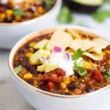 bowl of turkey chili