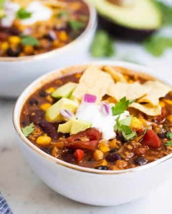 bowl of turkey chili