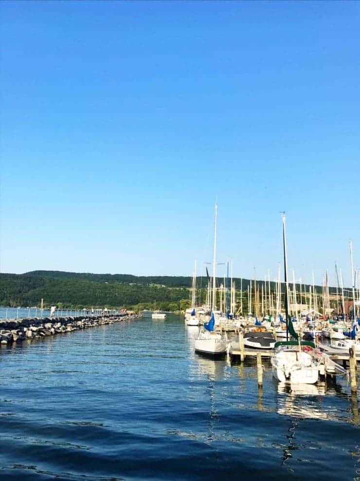 Sailboats in downtown Watkins Glen, NY