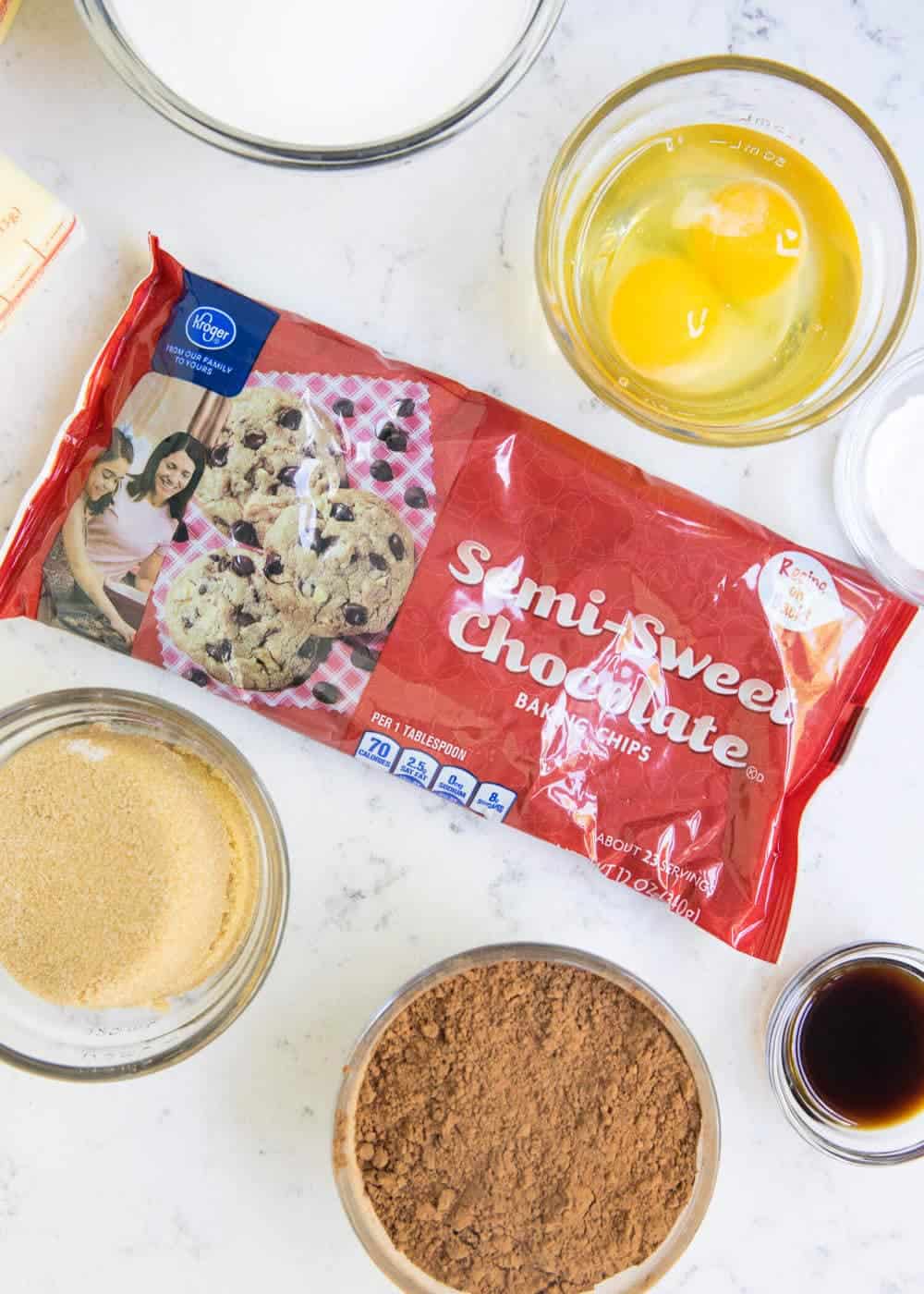 Baking ingredients on counter.