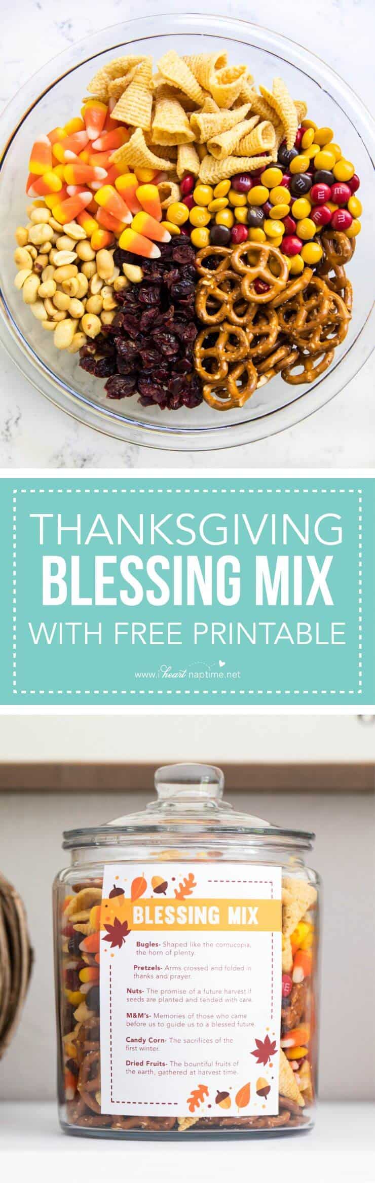 EASY Thanksgiving blessing mix with FREE printable I Heart Naptime