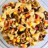 thanksgiving blessing mix in a glass bowl