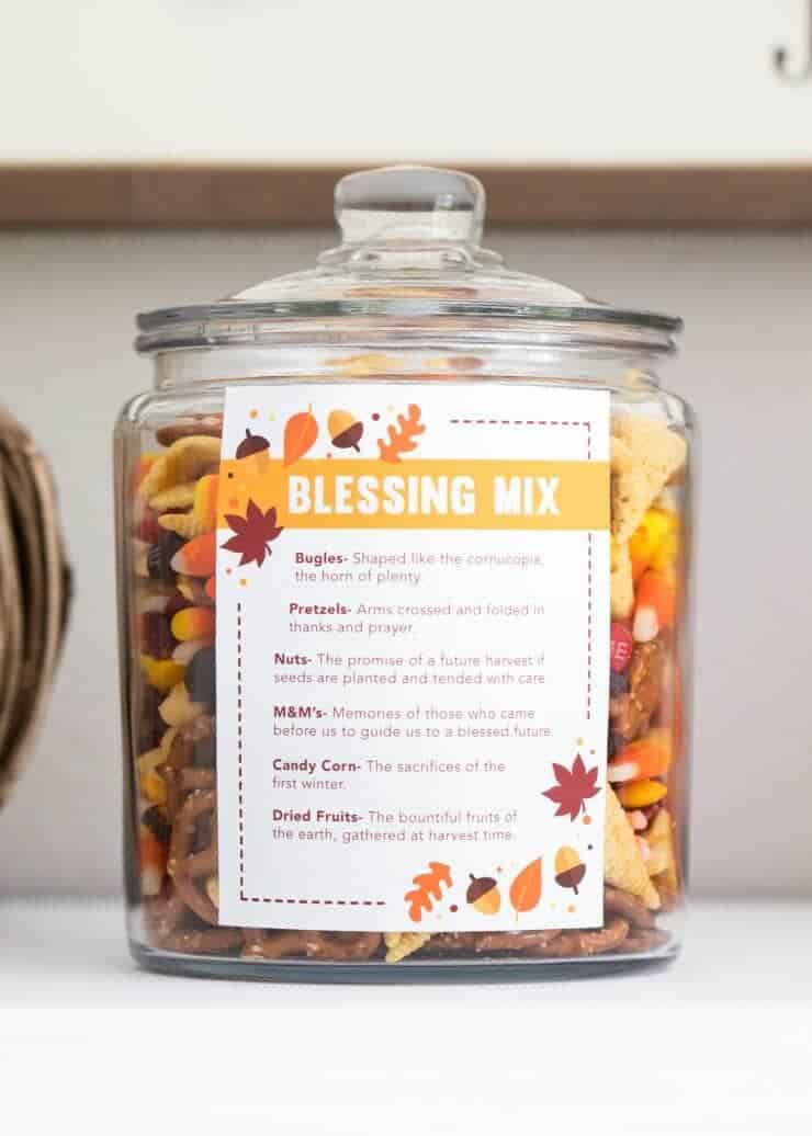 Easy Thanksgiving Blessing Mix With Free Printable I Heart Naptime