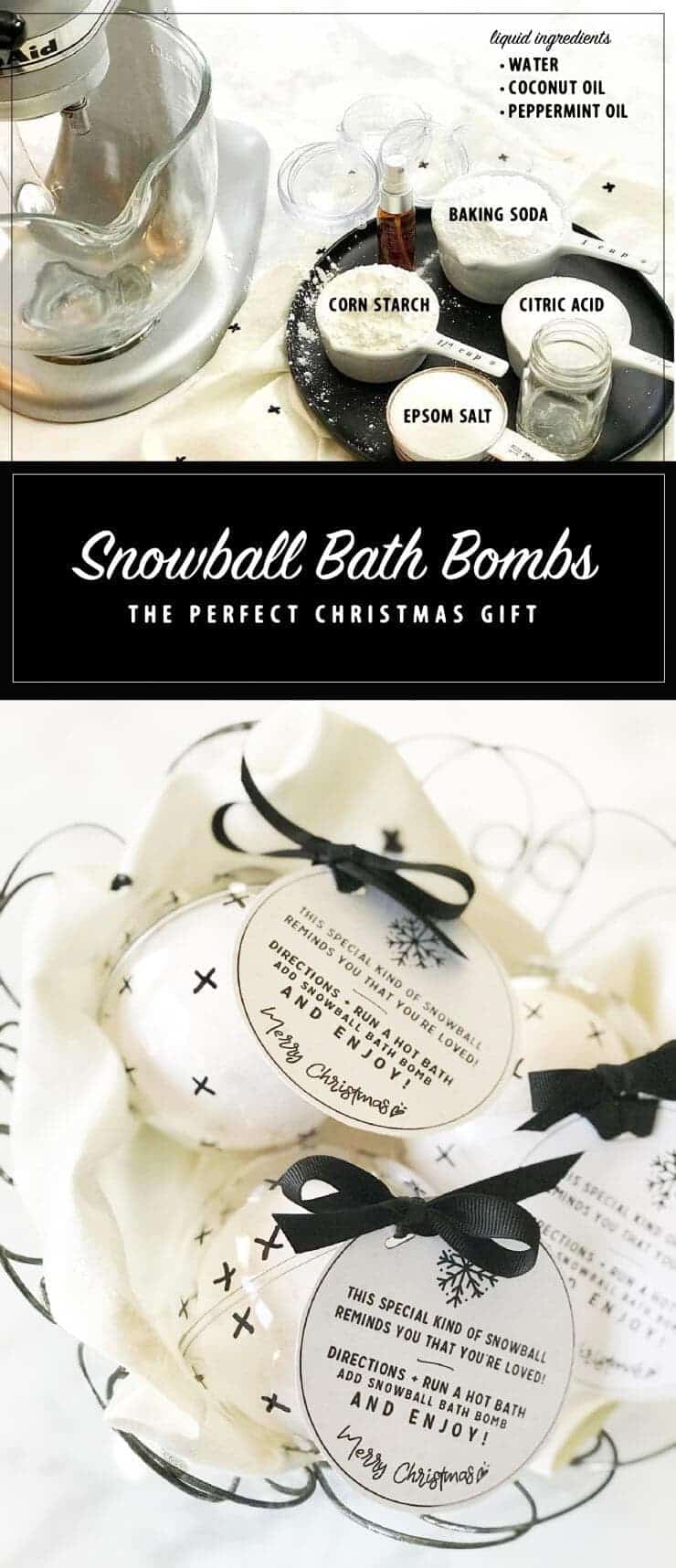 Looking for a simple handmade Christmas gift this year? These easy to make Snowball Bath Bombs will make you the hit of the neighborhood, school or office!