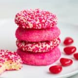 stack of valentine's sugar cookies