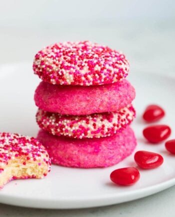 stack of valentine's sugar cookies