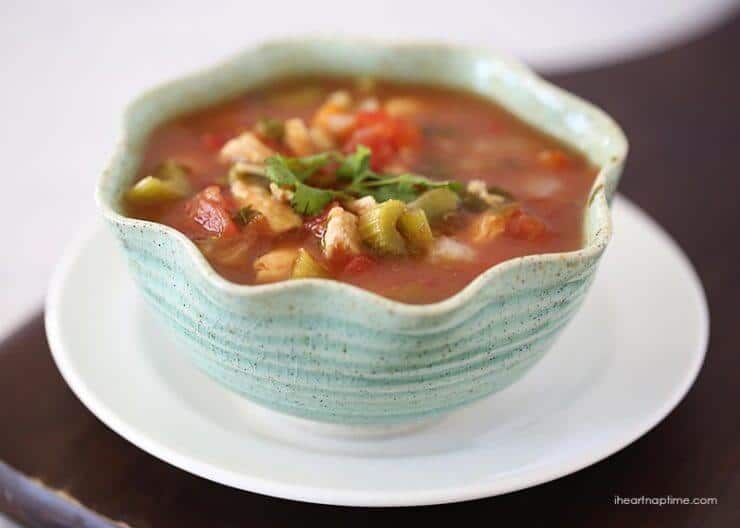 bowl of mexican chicken soup 