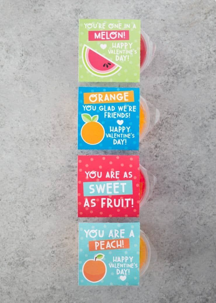 Valentine fruit cups- the perfect non-candy Valentine idea for your little ones!