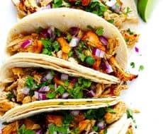 Slow Cooker Crispy Chicken Carnitas + 25+ Amazing Chicken Dinner Recipes - Serving chicken for dinner doesn't have to be boring! Check out these incredible chicken dinner recipes that add variety to your menu and freshen up a fundamental dinner staple!