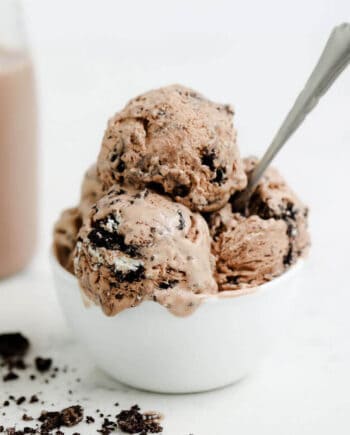 bowl of chocolate oreo ice cream