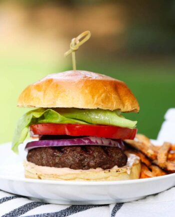 hamburger on a plate