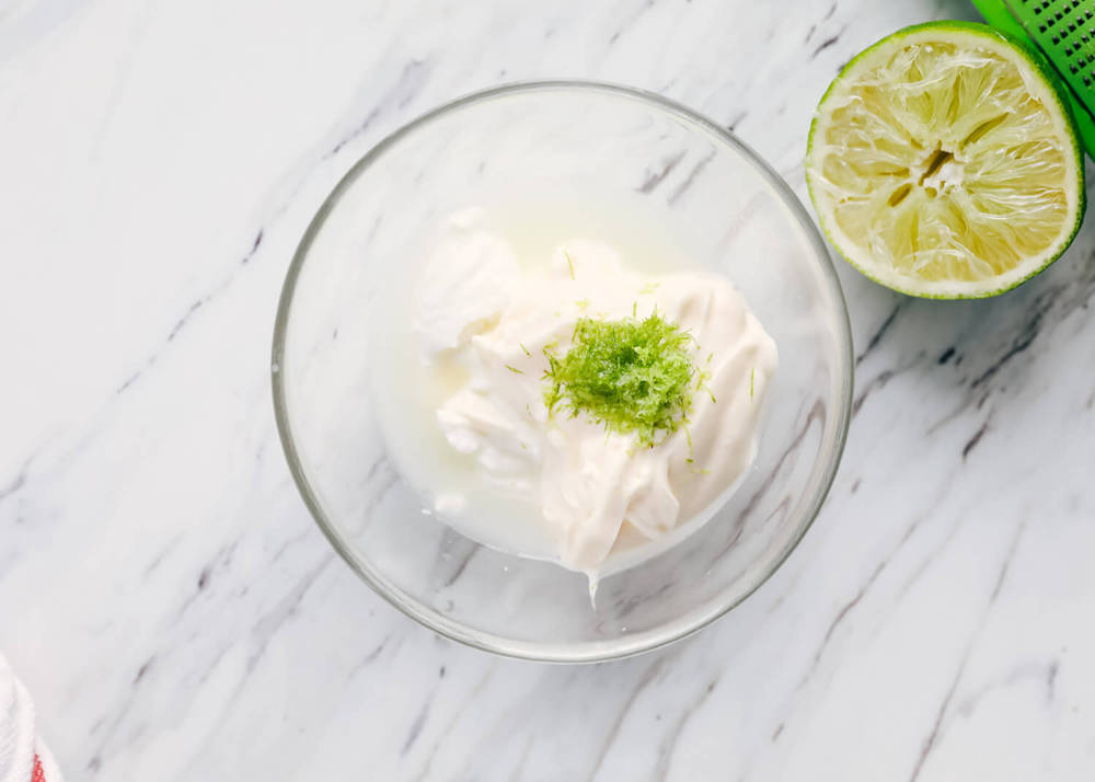 Mexican crema in glass bowl.