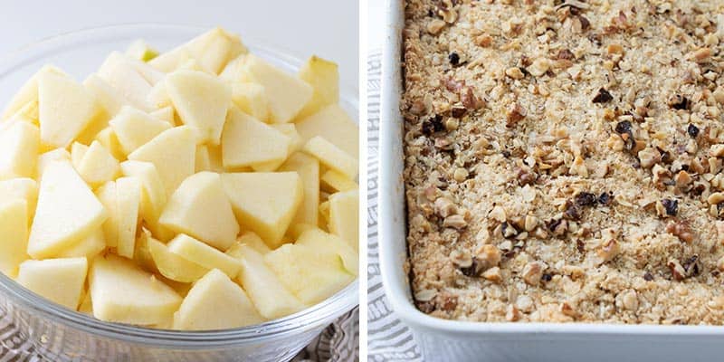 making apple crisp in pan