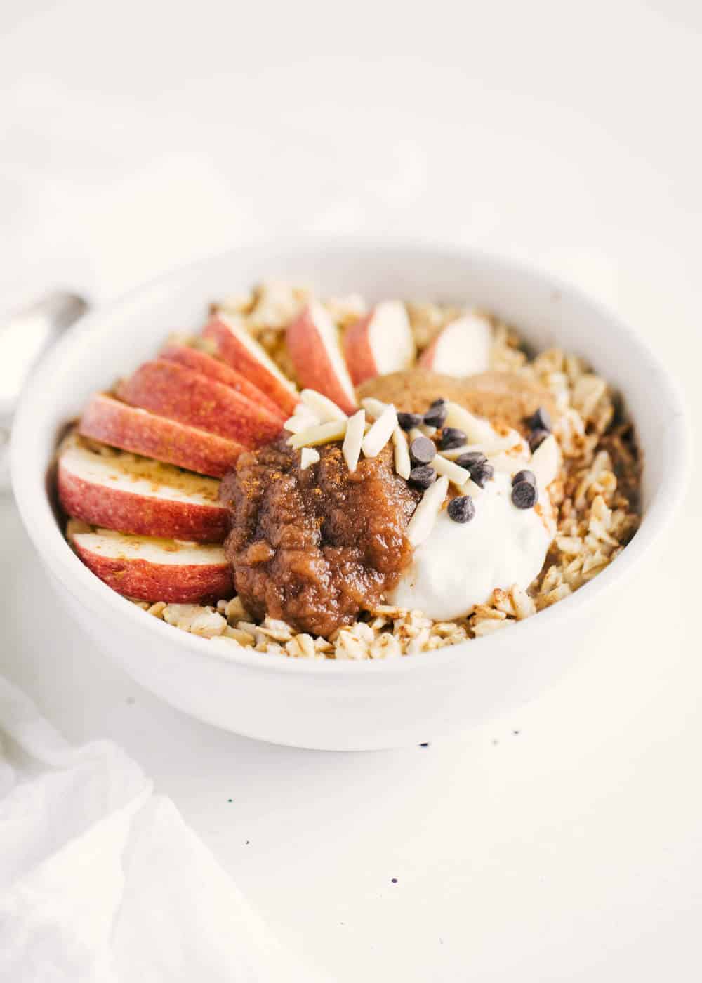 Bowl of apple butter oatmeal.
