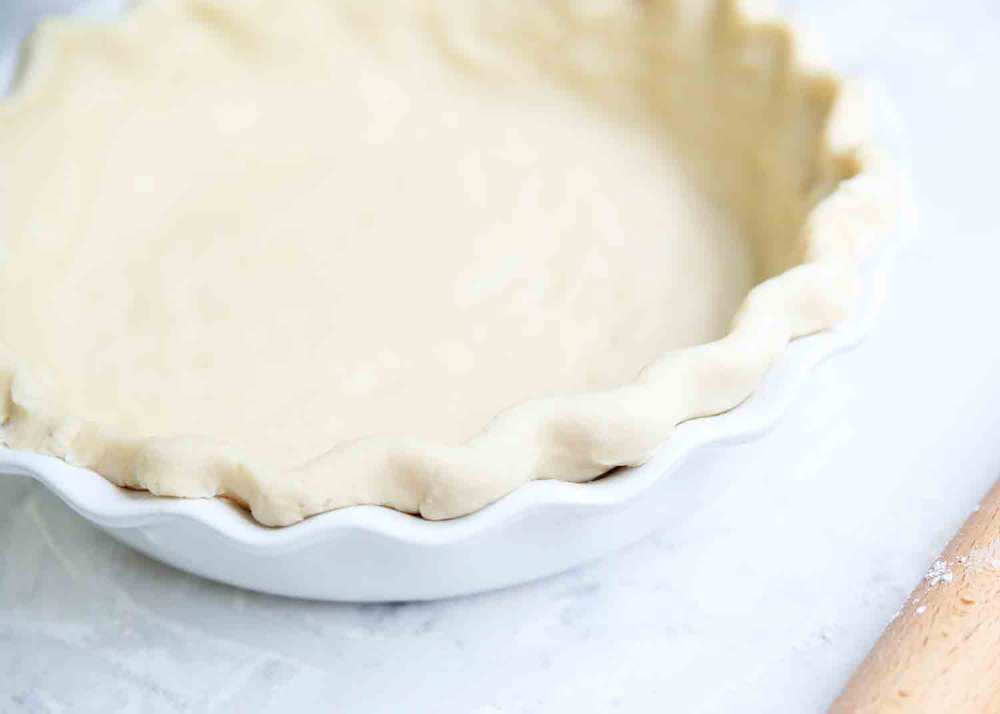 Pie crust on counter.