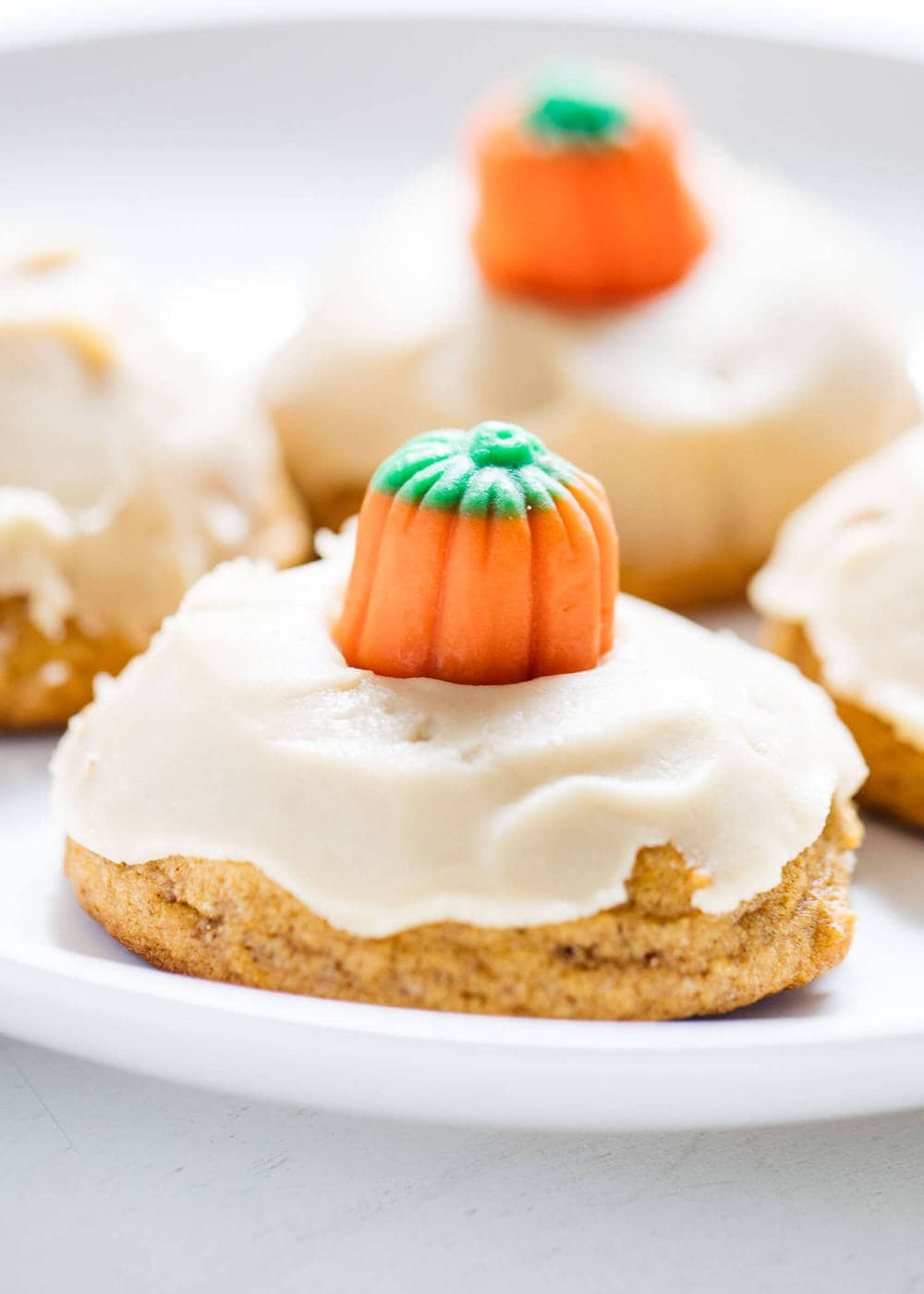 Soft Pumpkin Cookies with Caramel Frosting I Heart Naptime