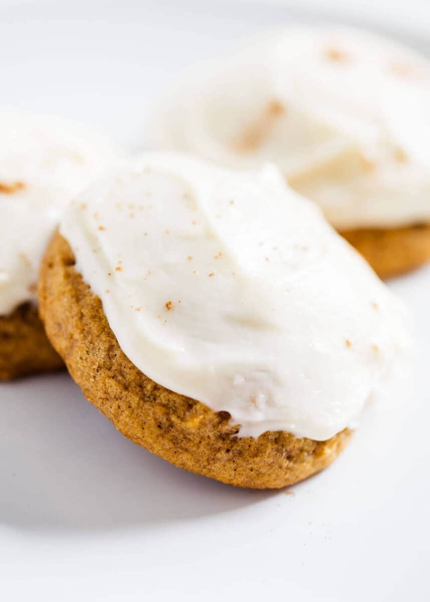 pumpkin cookies with cream cheese frosting