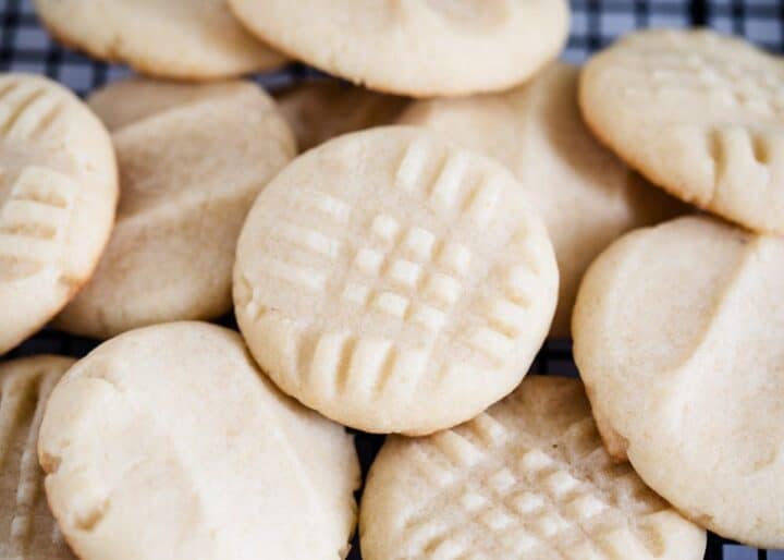close up of butter cookies