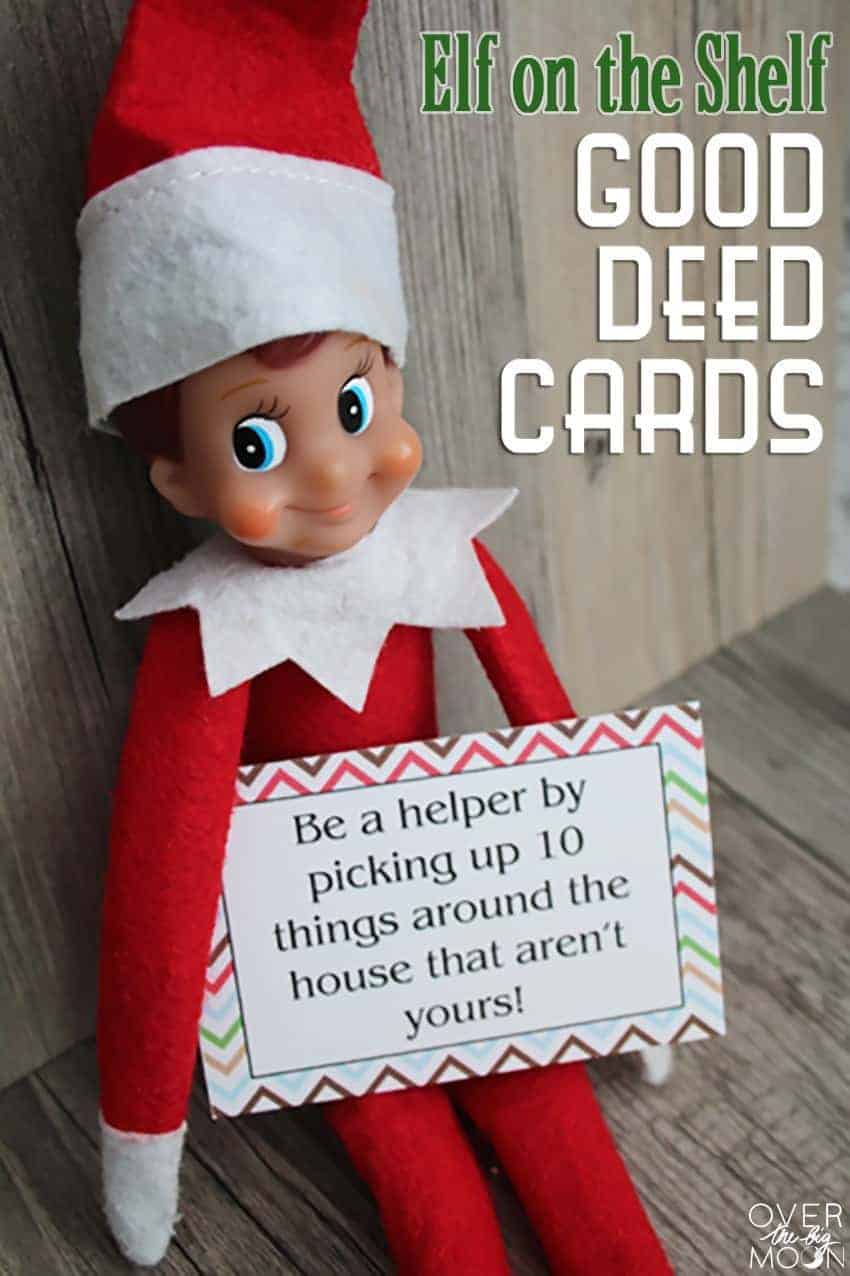 Top 50 of the BEST Elf on the Shelf ideas - So many fun ideas to do with your Elf leading up to Christmas! Your family will love these list amazing list of elf ideas! Elf on the shelf good deed card