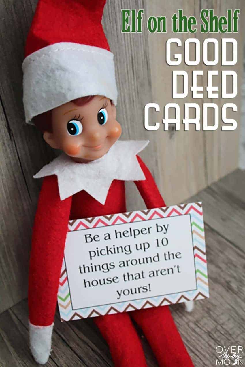 Elf on the shelf good deed card